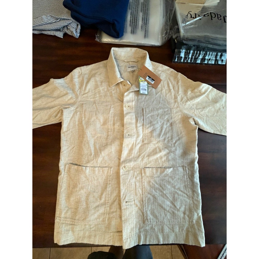 Goodfellow & Co Woman's Cream Textured Button Front Shirt Jacket Shacket NWT M